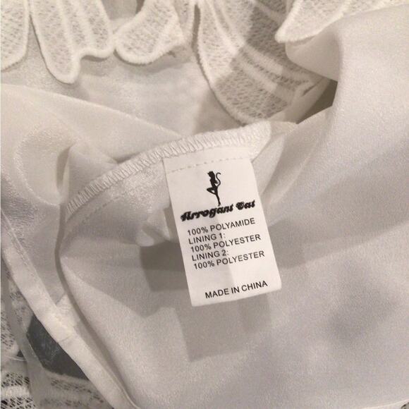 ARROGANT CAT White Floral Lace Cap Sleeve Dress size 10 - Picture 10 of 10